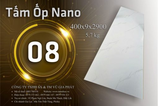 Tấm Nano 2m9 Màu trắng giả đá 08 Pleiku Gia Lai