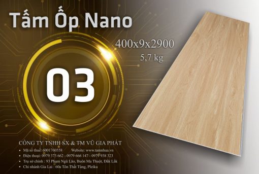 Tấm Nano 2m9 màu gỗ 03 Pleiku Gia Lai